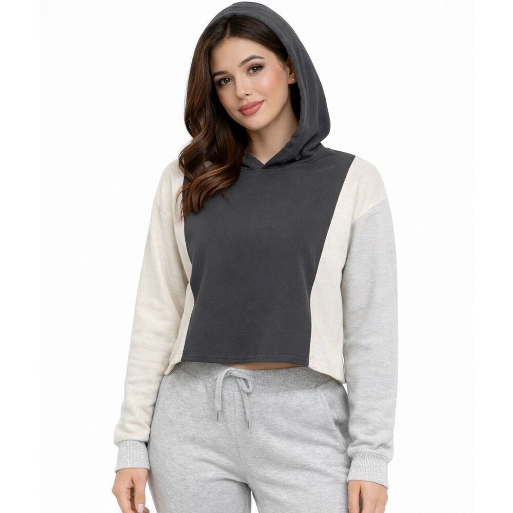 Abercrombie & Fitch Soft AF colorblock cropped hoodie small